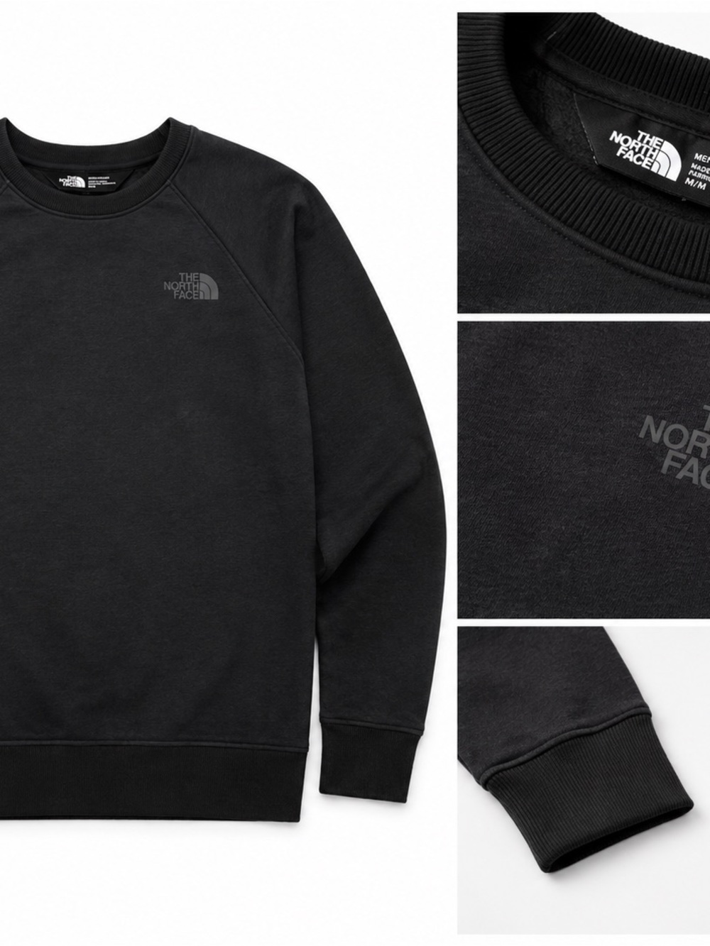 The North Face Men's Black Crewneck Sweatshirt with Subtle Logo